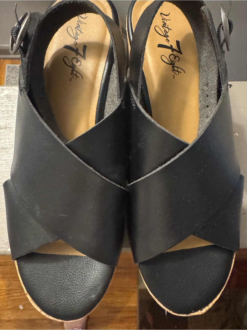 Black Cross-Strap Women's Sandals